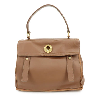 Saint Laurent Hand Bag - Brown, Leather and Canvas