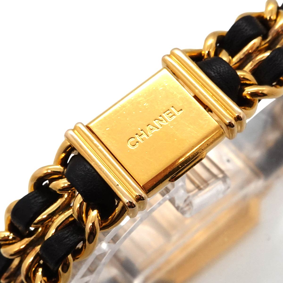 CHANEL Premiere Size L H0001 Watch - Black, Stainless steel/YGP,Leather