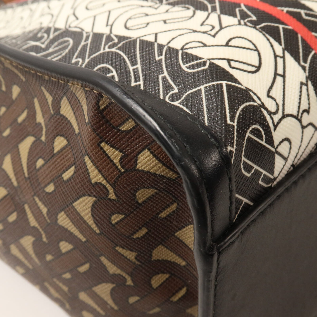 Burberry GHW Tote Bag - Brown/Black/White, PVC Coated Canvas