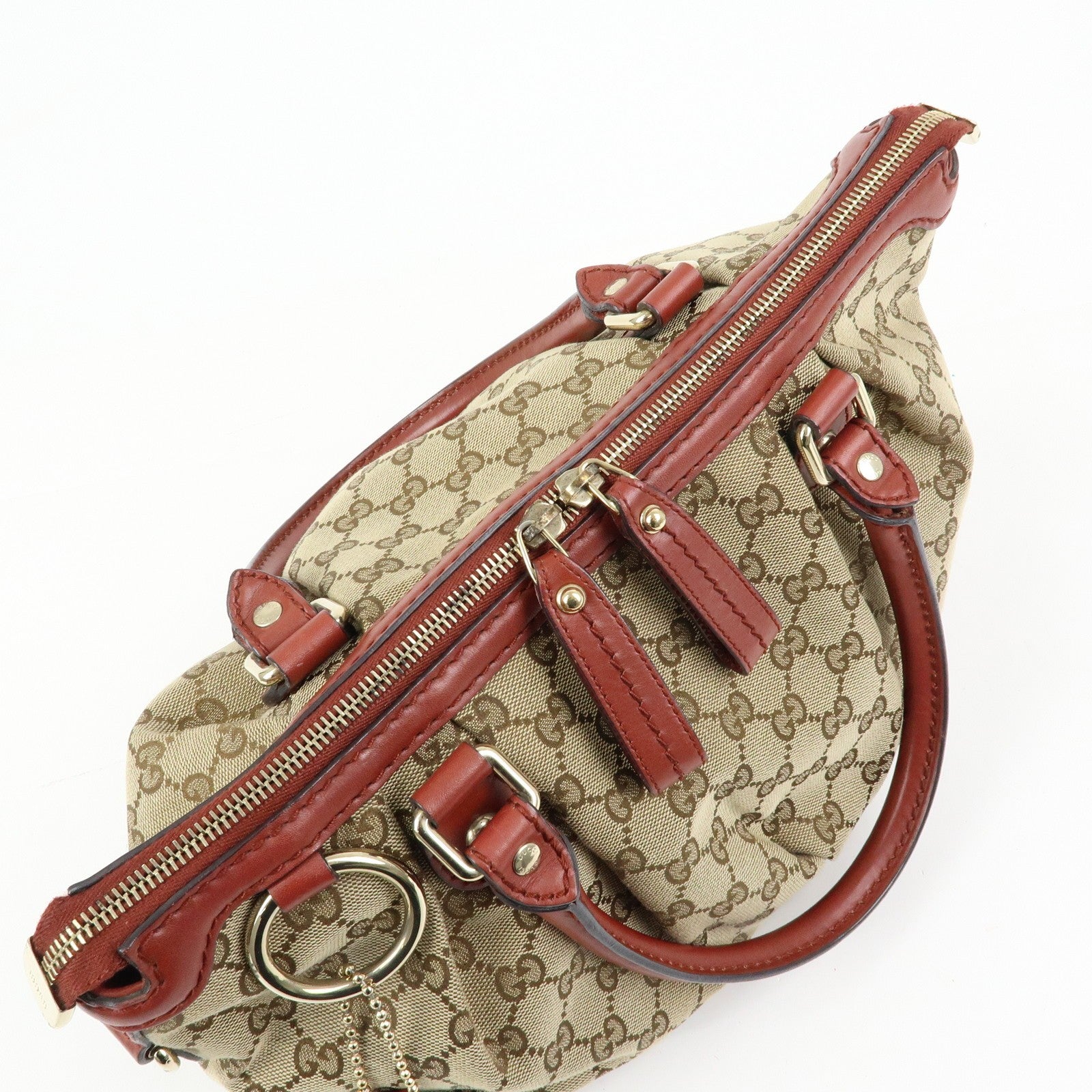 Gucci 2 Way Bag - Beige, Canvas Leather