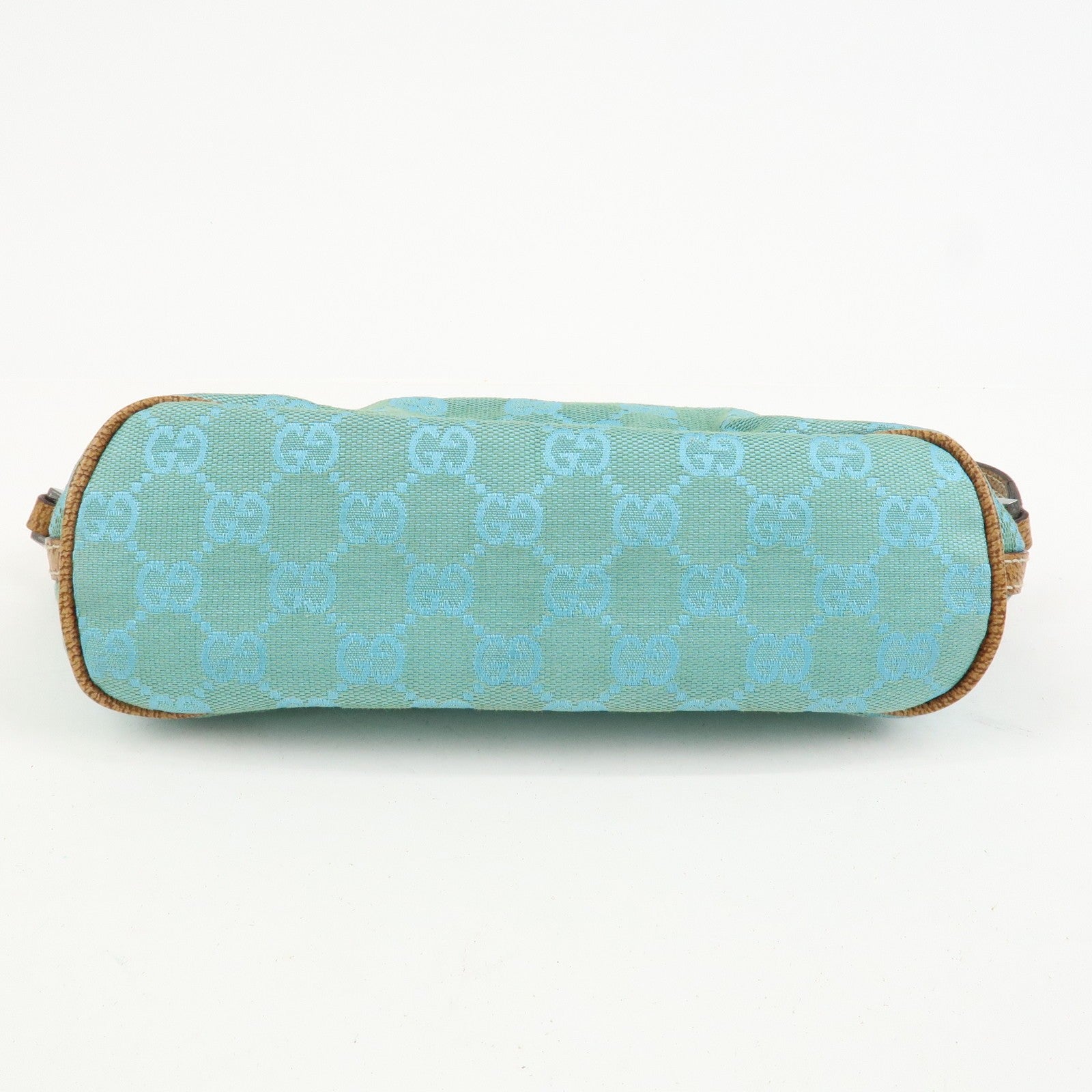Gucci Boat Hand Bag - Light Blue, GG Canvas, Leather