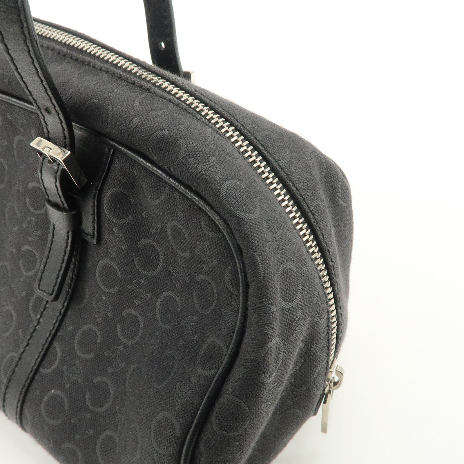 Celine C Macadam Mini Boston Bag - Black, Canvas