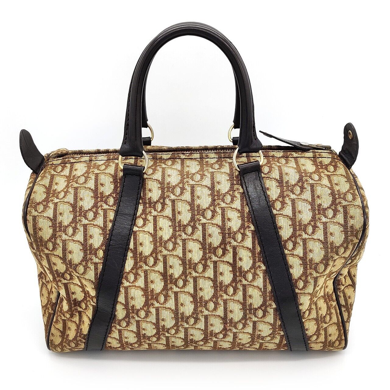 Dior Trotter Boston Handbag - Brown, Canvas Leather