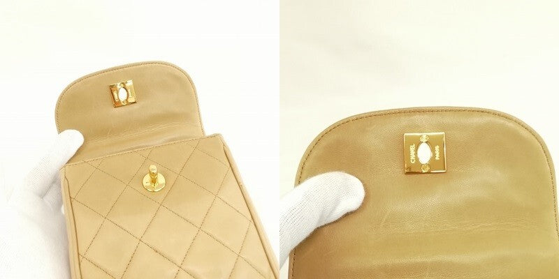 Chanel Bicolor Matelasse Waist Pouch Bag - Beige, Lambskin