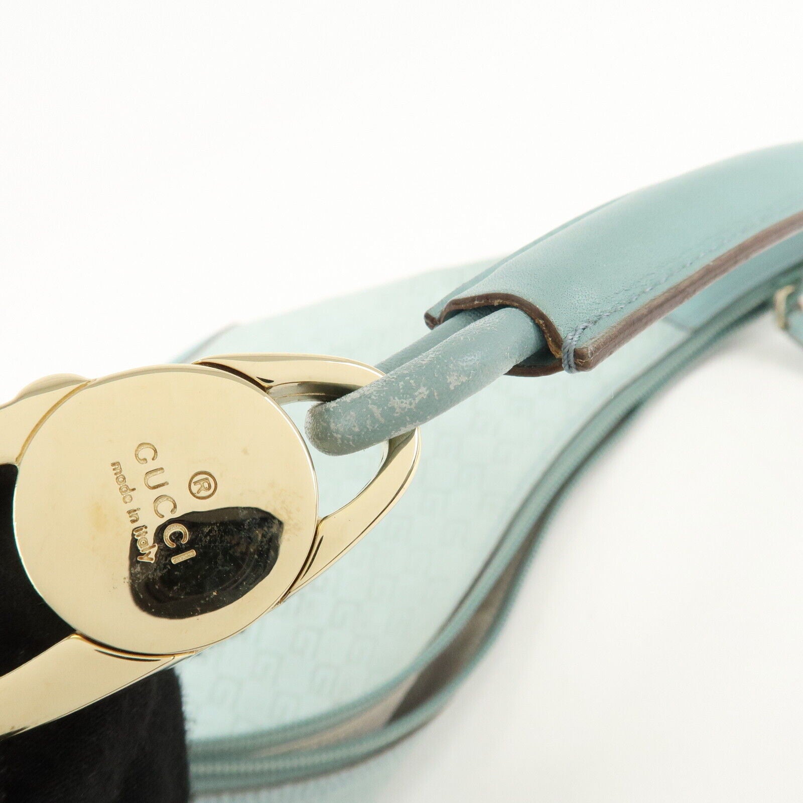 Gucci Shoulder Bag - Light Blue, Suede, Leather
