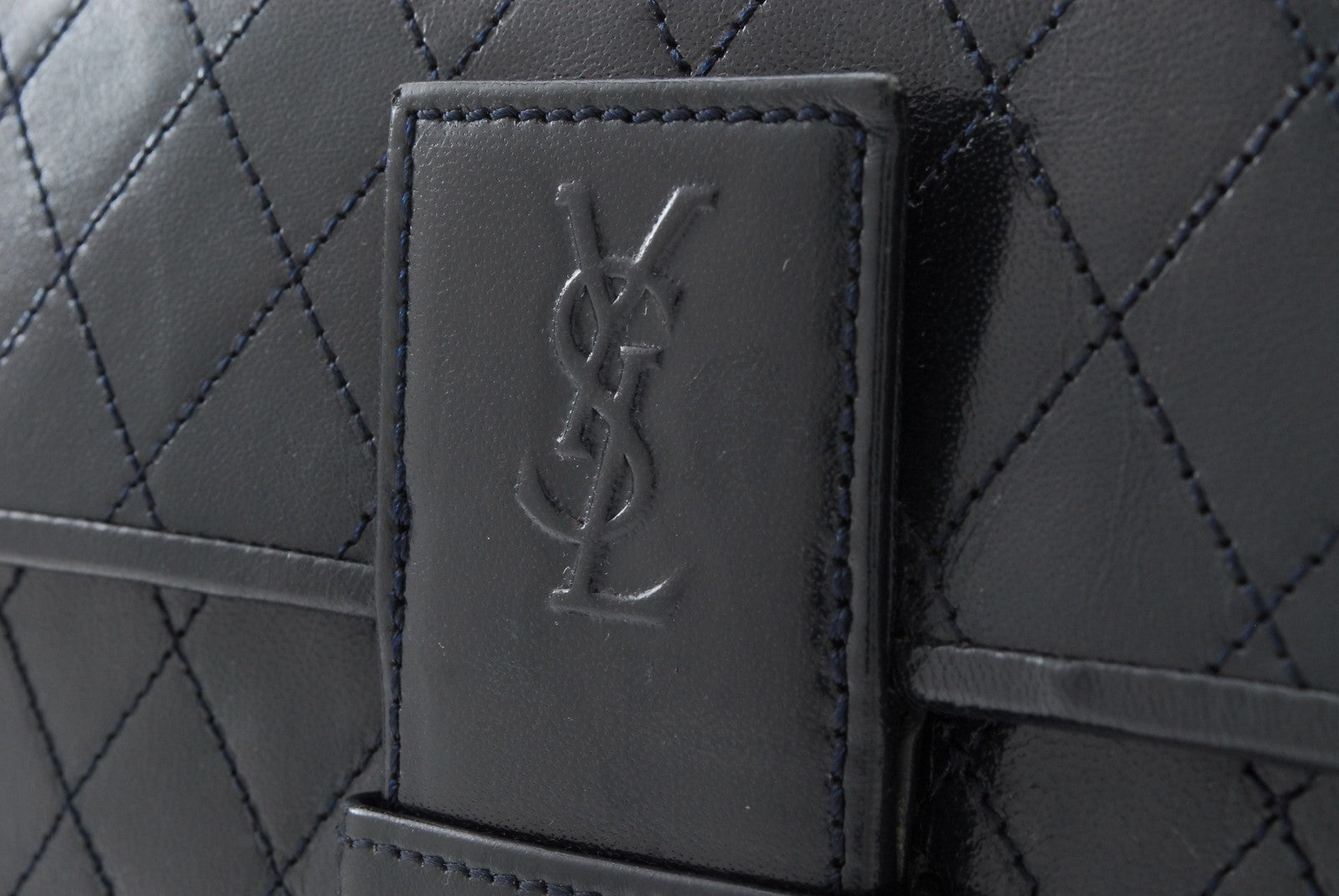 Saint Laurent Yves Clutch Bag - Navy, Leather