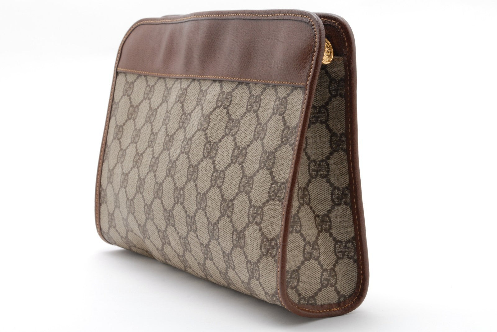 Gucci Sherry Clutch Bag - Brown, PVC Leather