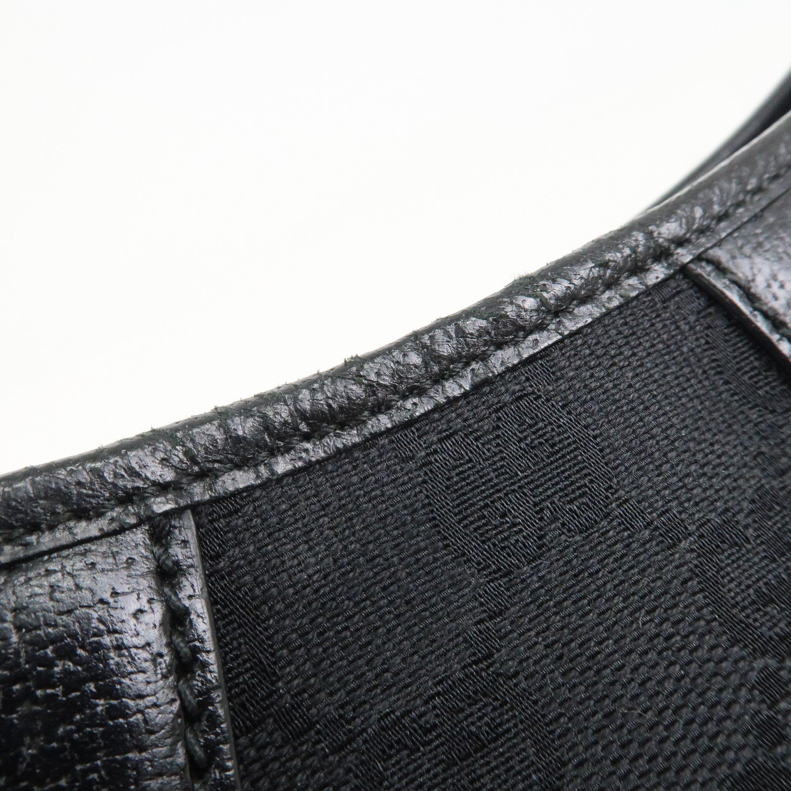 Gucci 113012 Shoulder Bag - Black, GG Canvas, Leather