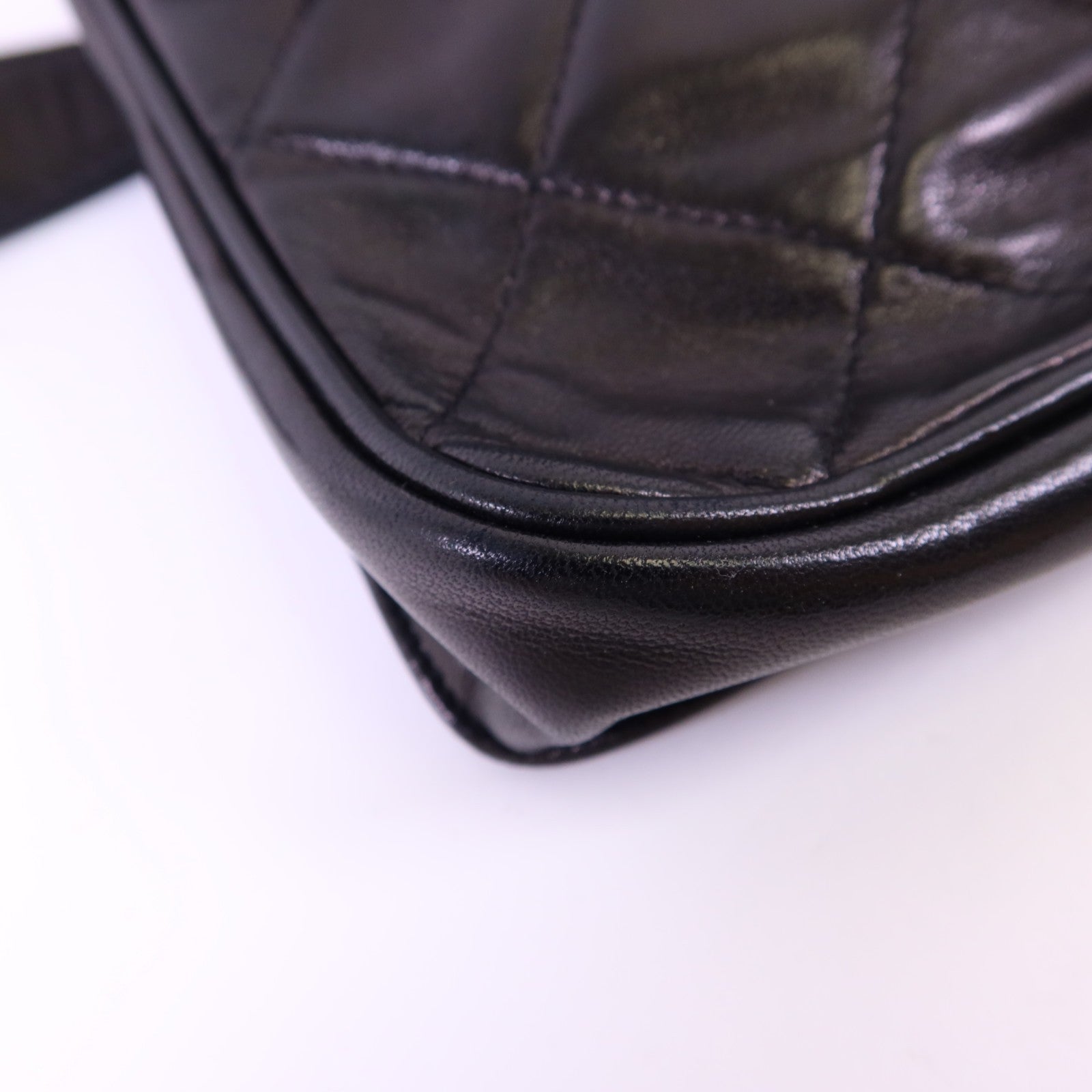 CHANEL CC GHW Waist Bag - Black, Lambskin Leather