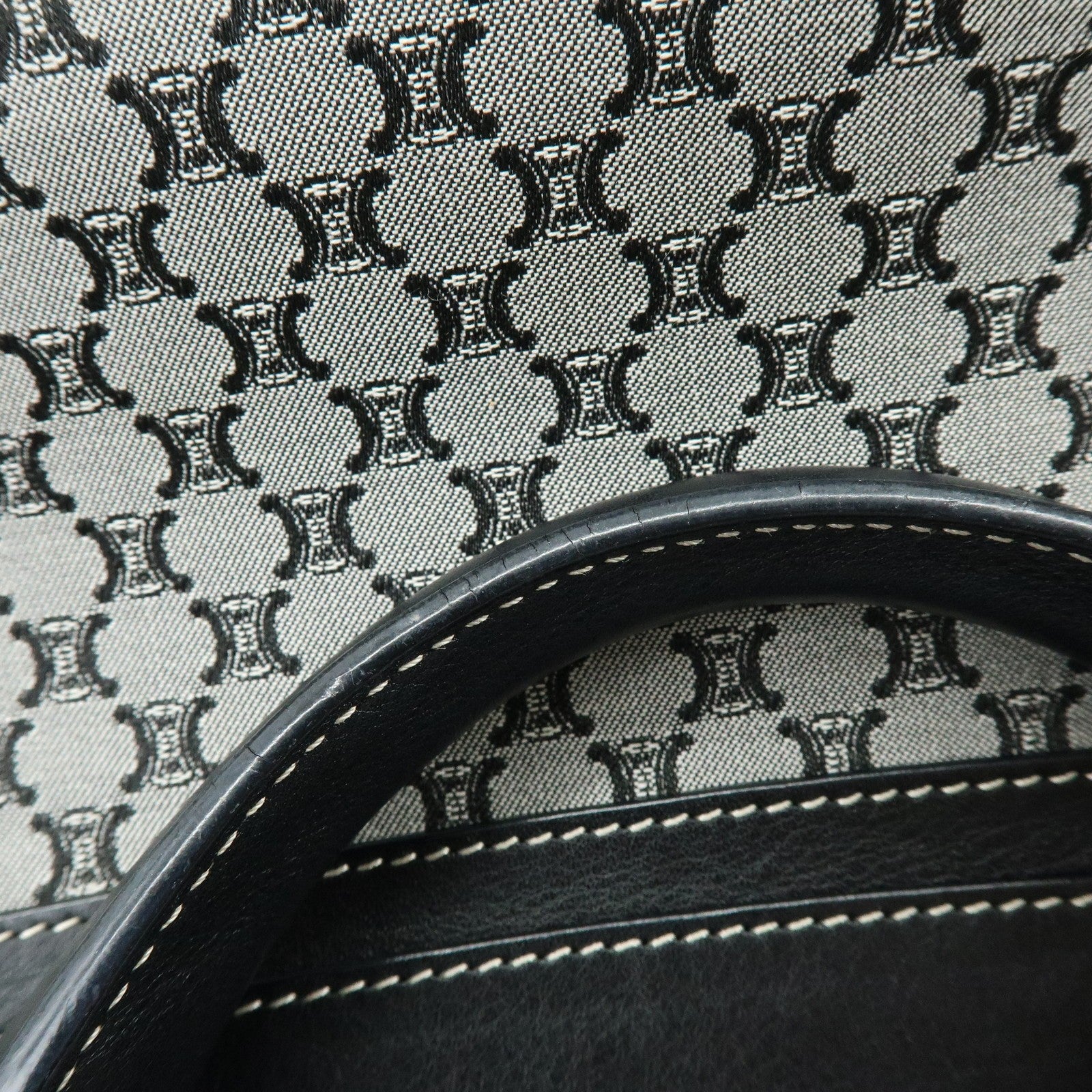 Celine Macadam Boogie Hand Bag - Navy, Canvas Leather