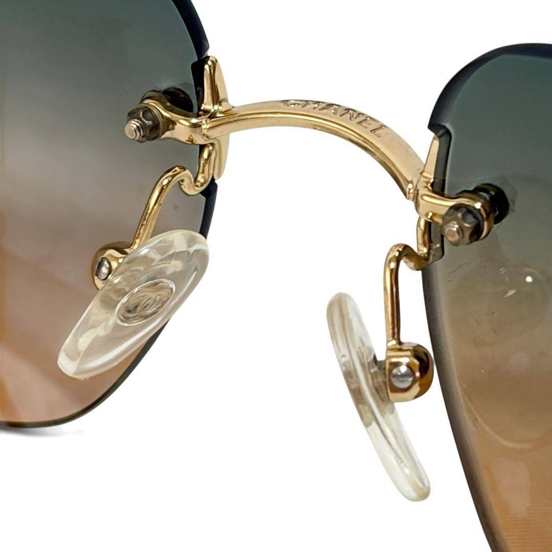 Chanel Rimless Sunglasses - Green, Orange, Gold, N/A