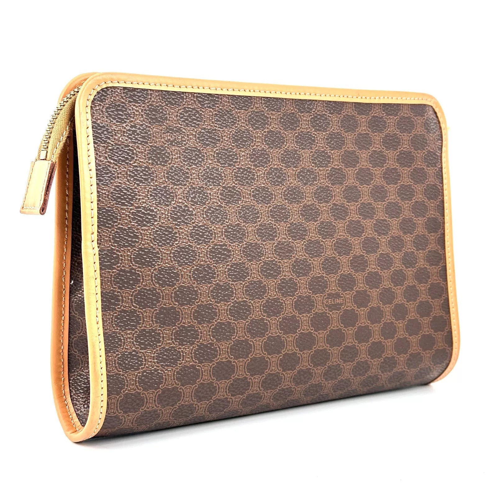 CELINE Clutch Bag - Brown, PVC Leather