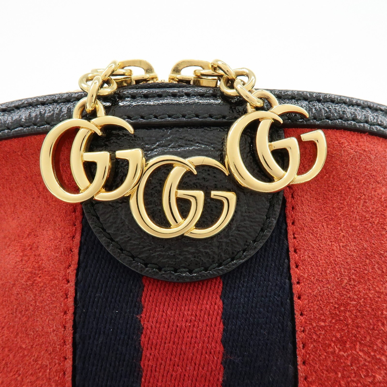 Gucci Suede Shoulder Crossbody Bag - Red Navy, Suede