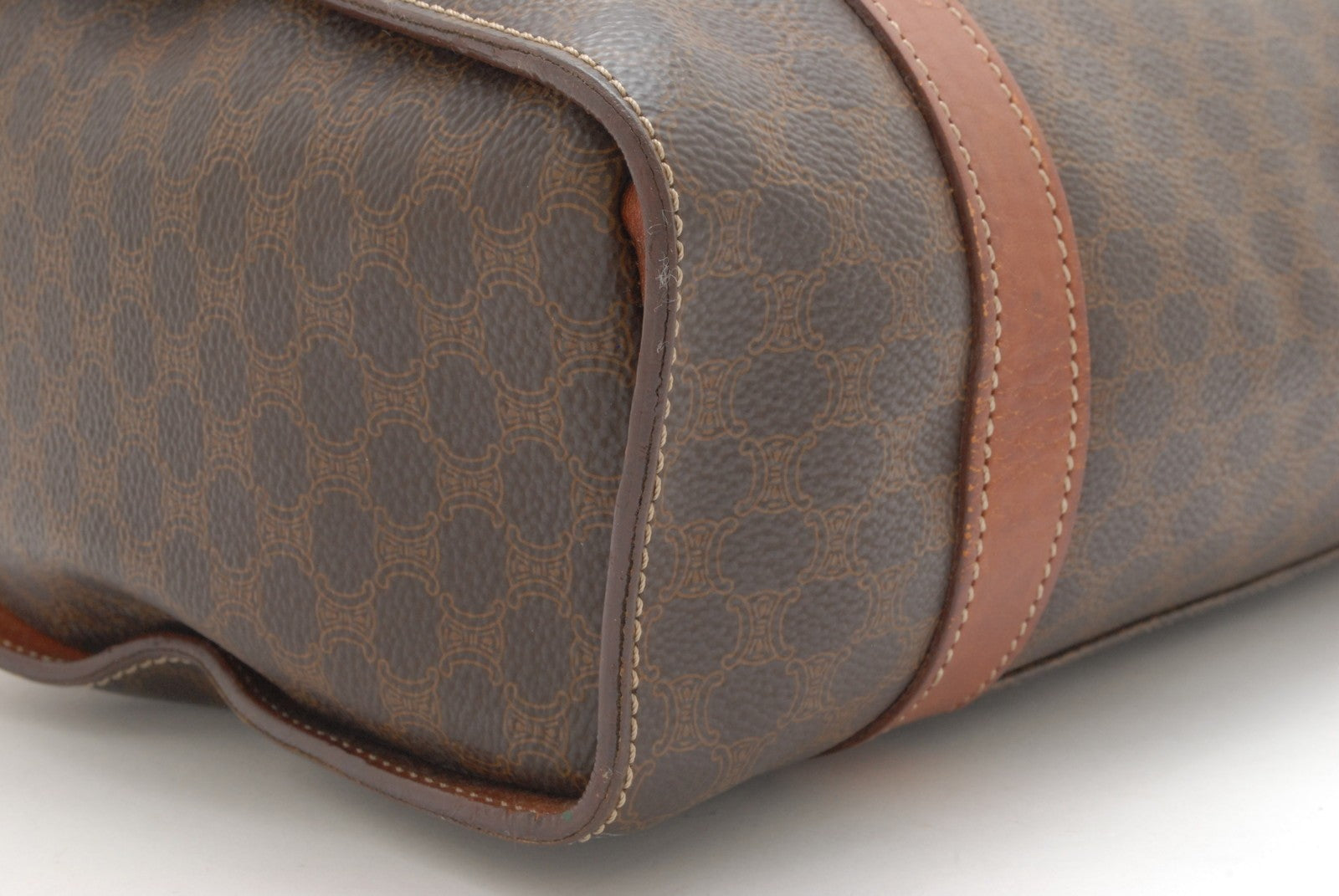 Celine Macadam Boston Handbag - Brown, PVC Leather