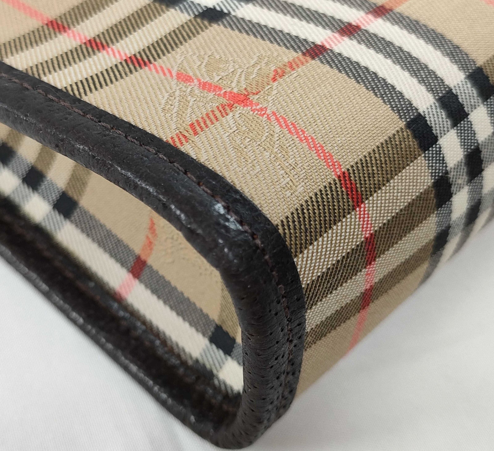 Burberry Nova Check Clutch - Brown, Leather Fabric