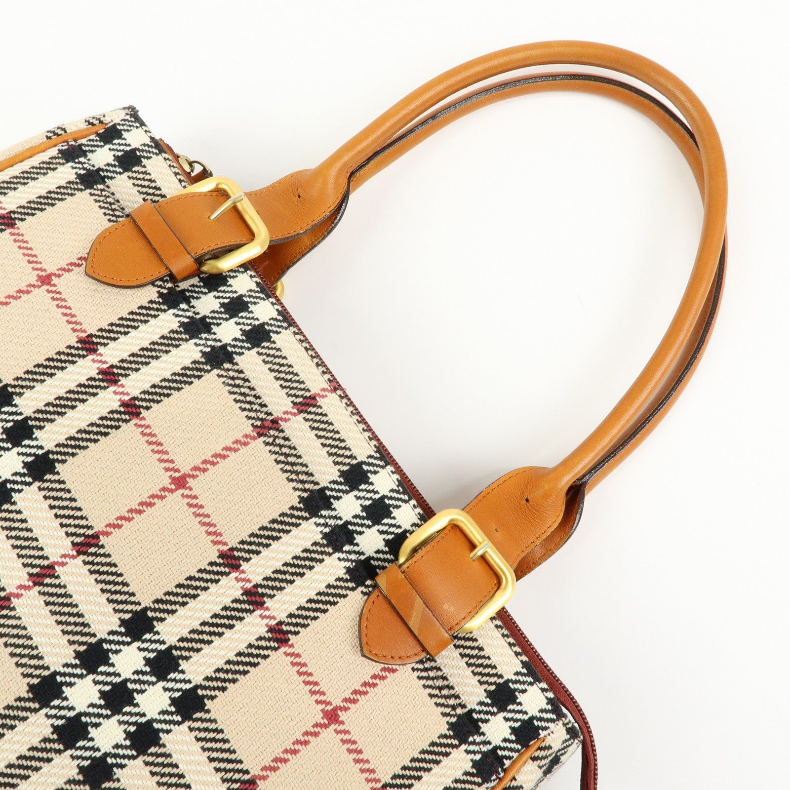 Burberry Nova Plaid Tote Bag - Beige, Canvas