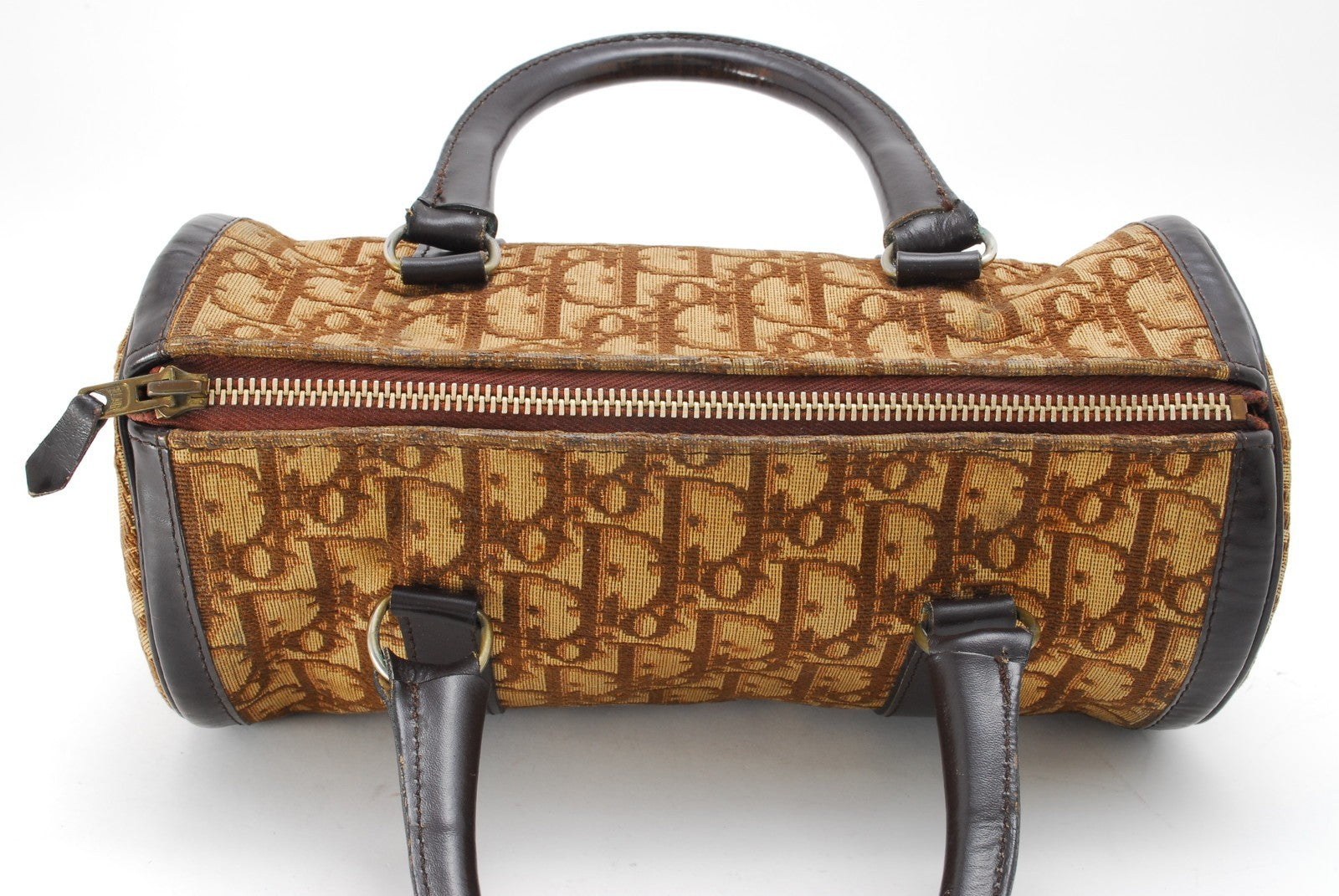 Christian Dior Vintage Trotter Mini Boston Handbag - Brown, Canvas