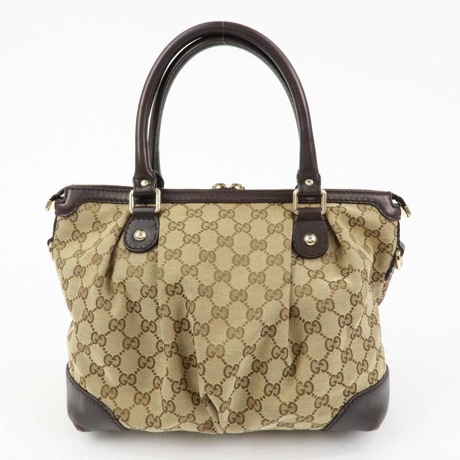 Gucci 247902 2Way Bag - Brown, Canvas and Leather