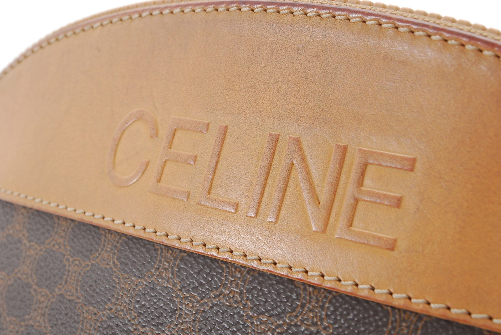 Celine C Charm Clutch Hand Bag - Beige, PVC Leather