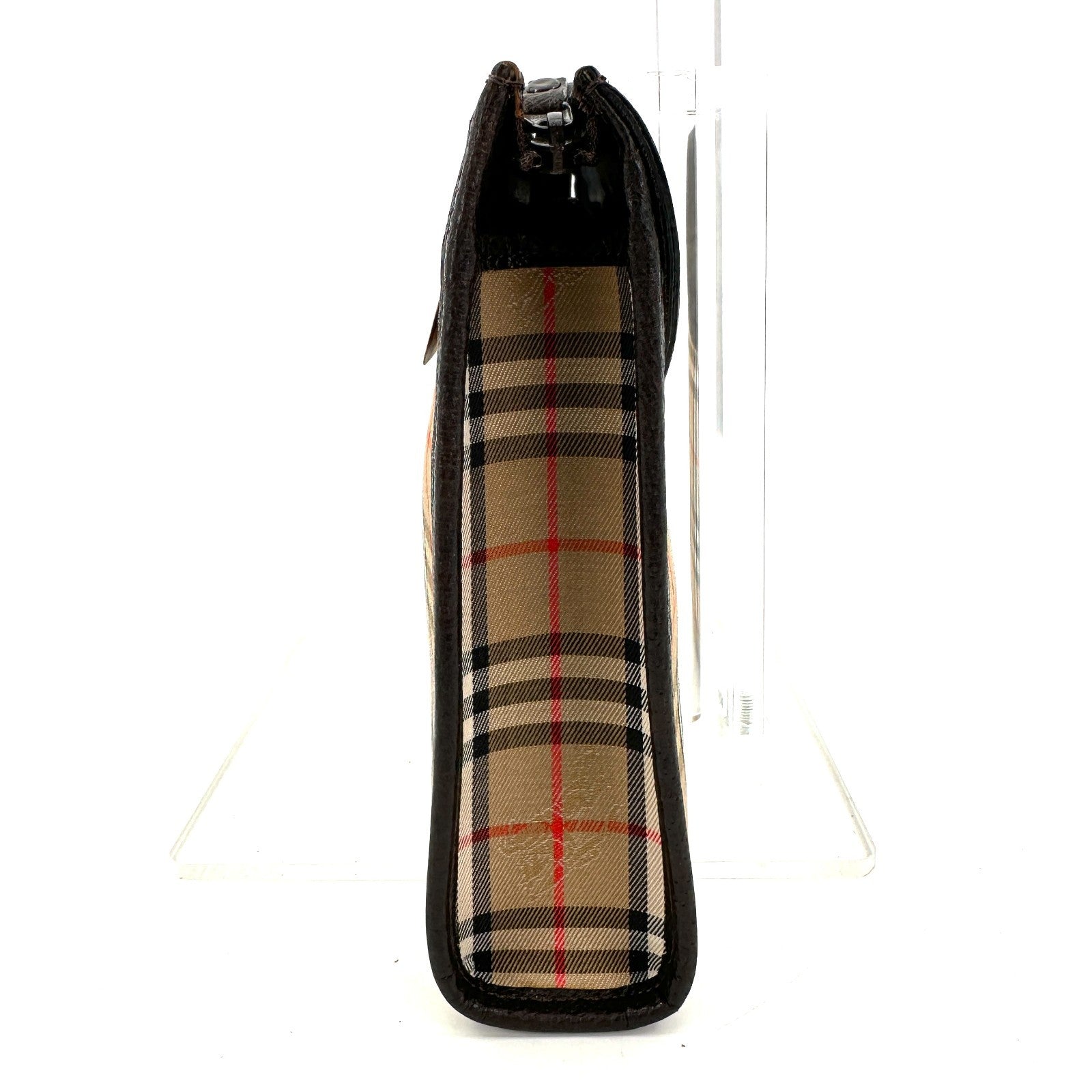 Burberry Nova Check Clutch - Brown, Leather Fabric