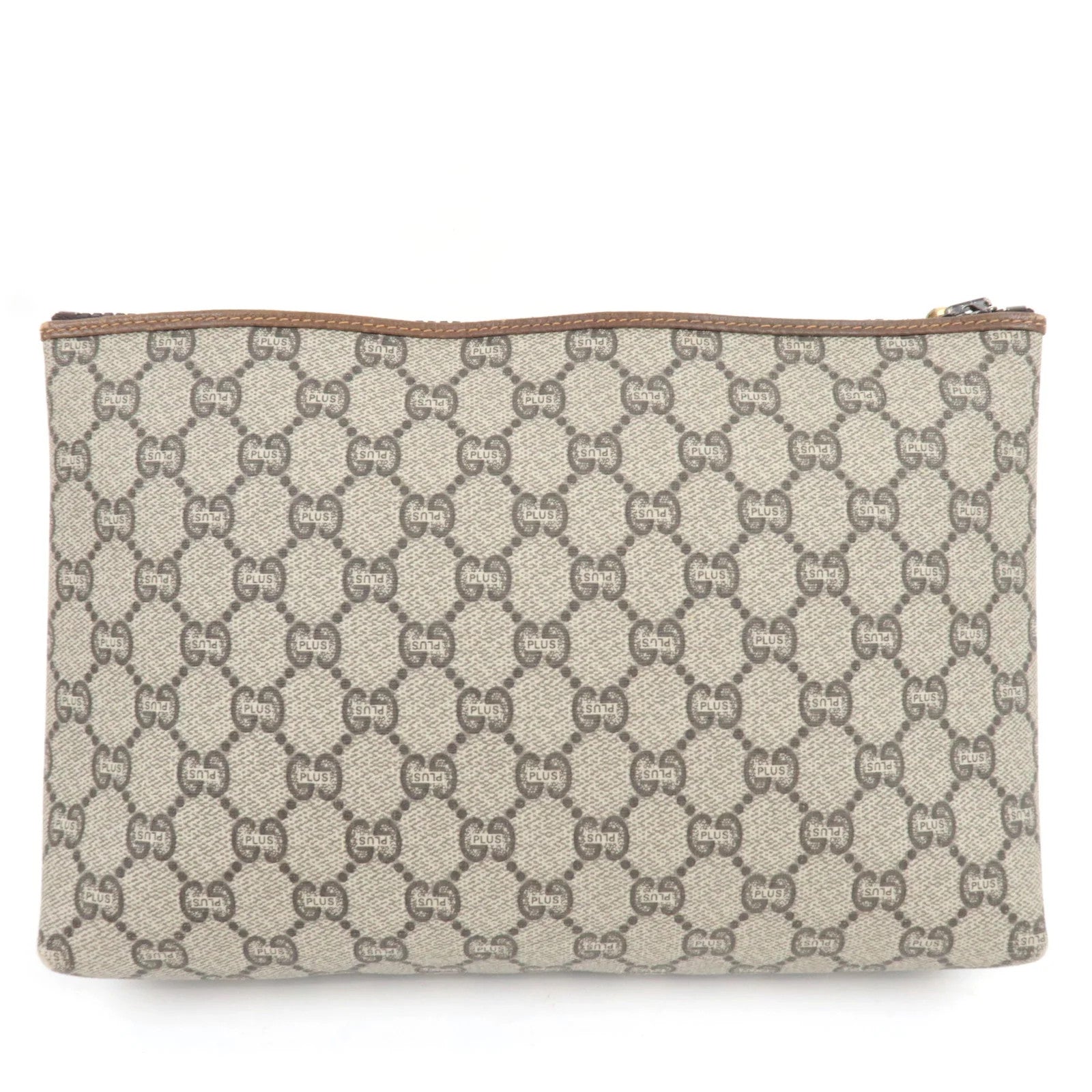 Gucci Old Gucci Clutch Bag - Beige, Brown, GG Plus Leather