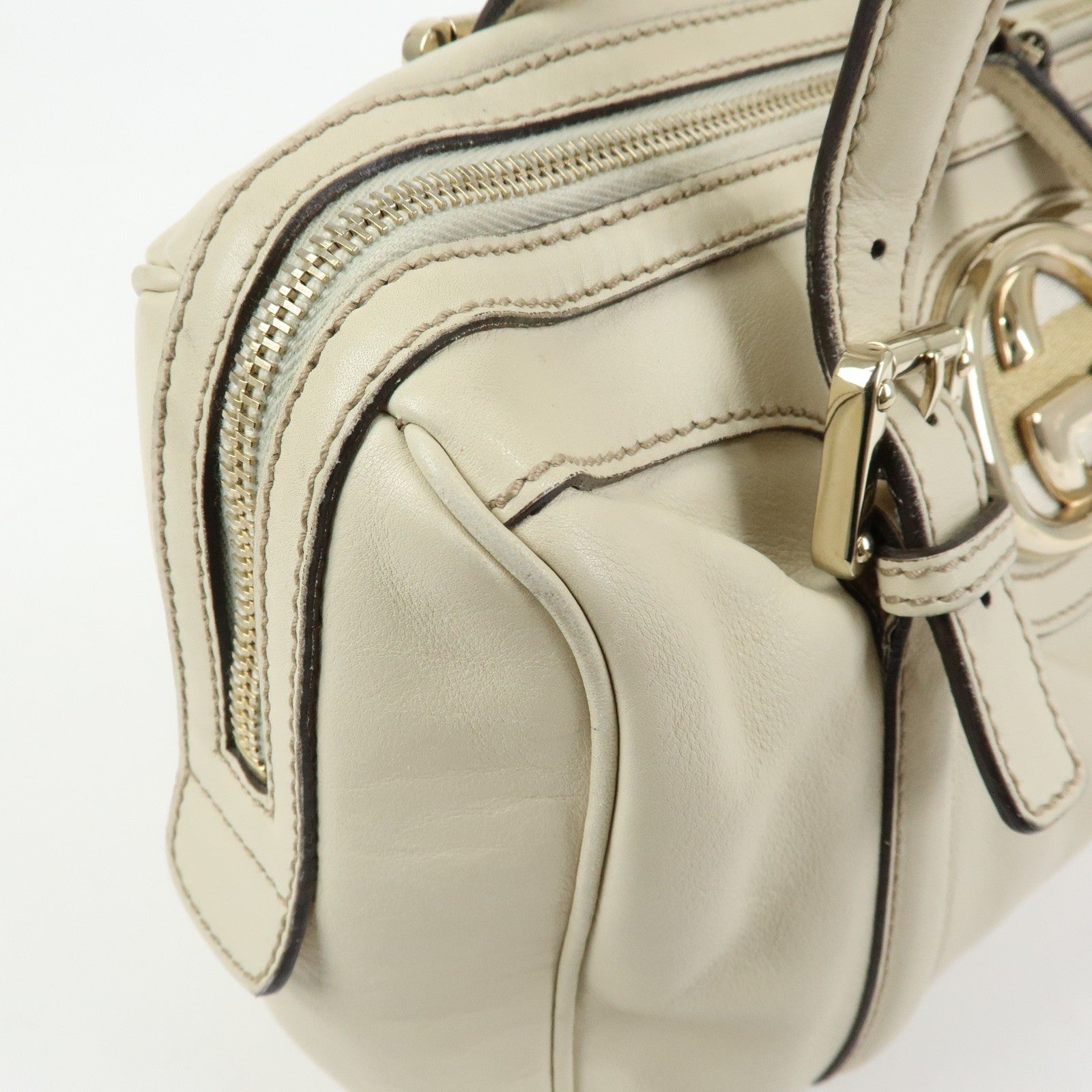 Gucci Interlocking G Sherry Boston Hand Bag - Ivory, Leather