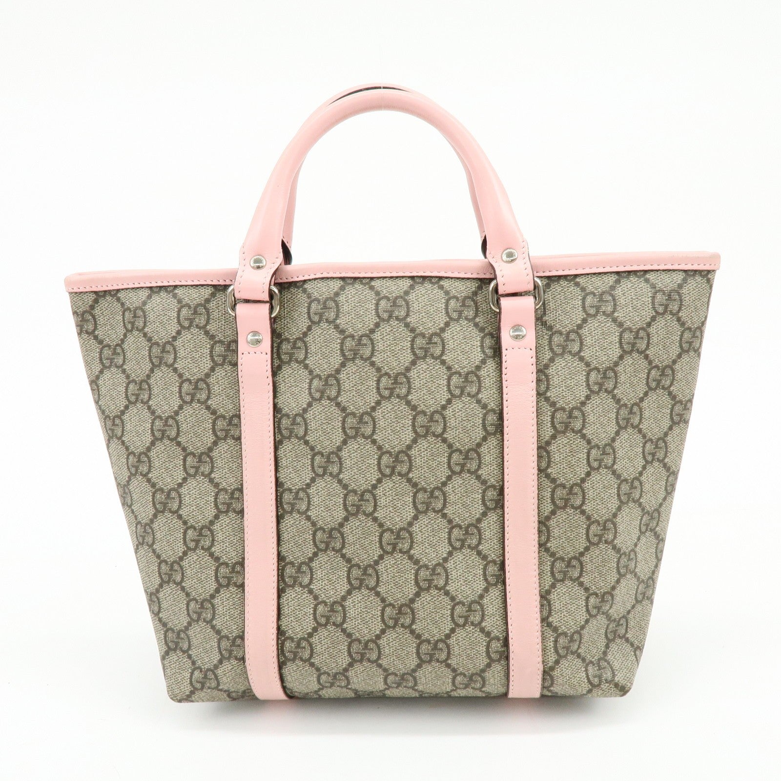 Gucci Tote Bag - Beige, Pink, GG Supreme, Leather