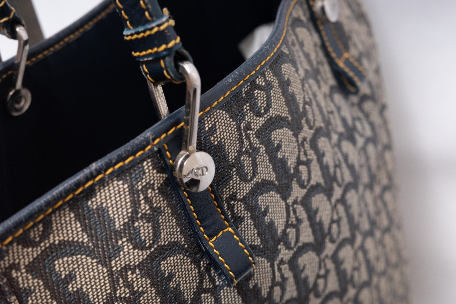 Dior Trotter Shoulder Tote Bag - Navy, Canvas