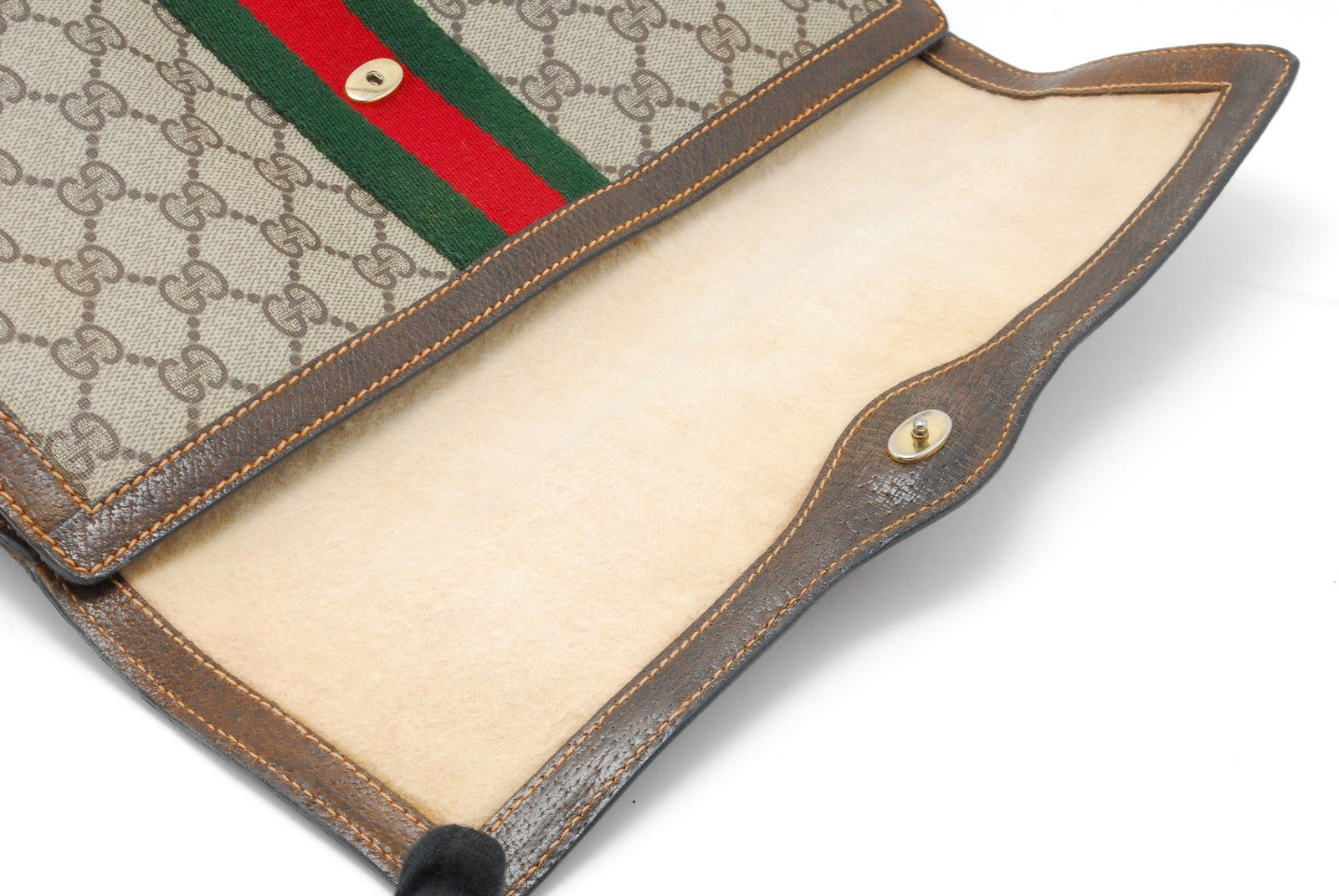 Gucci Sherry Line Clutch Bag - Brown, PVC Leather