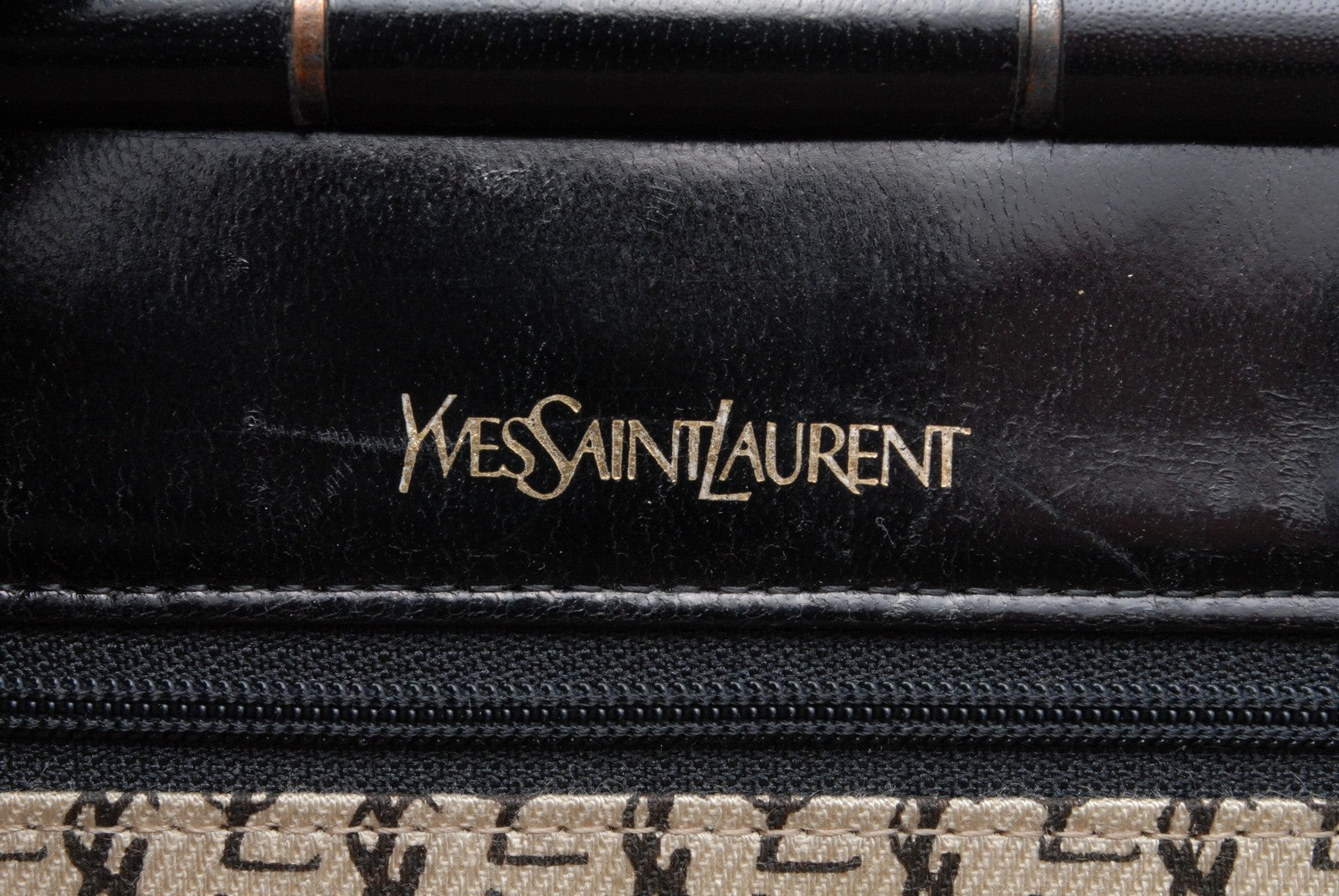 Yves Saint Laurent YSL Chevron Clutch - Black, Patent Leather