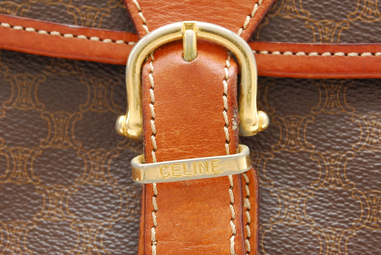 Celine Macadam Shoulder Bag - Brown, Leather PVC