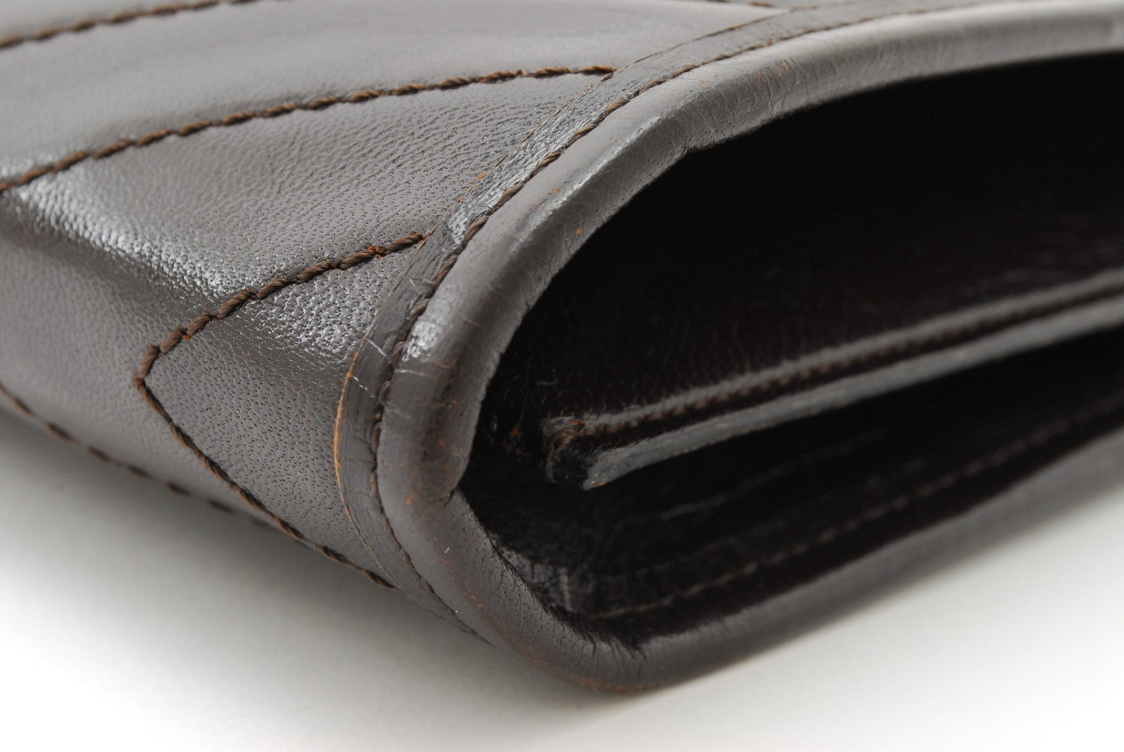 Saint Laurent Yves Clutch Bag - Brown, Leather