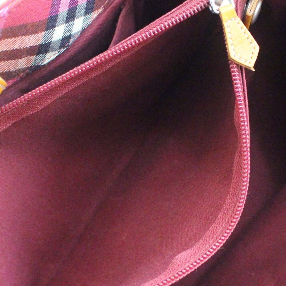 Burberry Blue Label Nova Check Tote Bag - Red, Canvas Leather