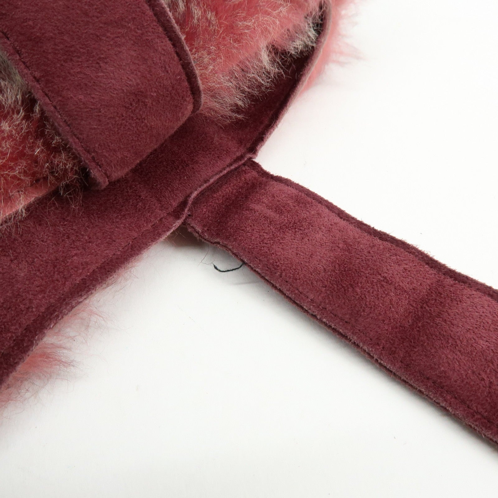 CHANEL COCO Mark Hand Bag - Bordeaux, Beige, Fur, Suede