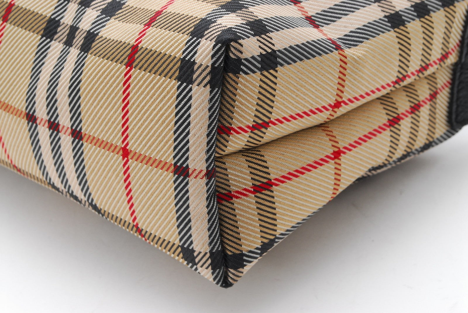 Burberry Nova Check Pochette- Beige, Leather