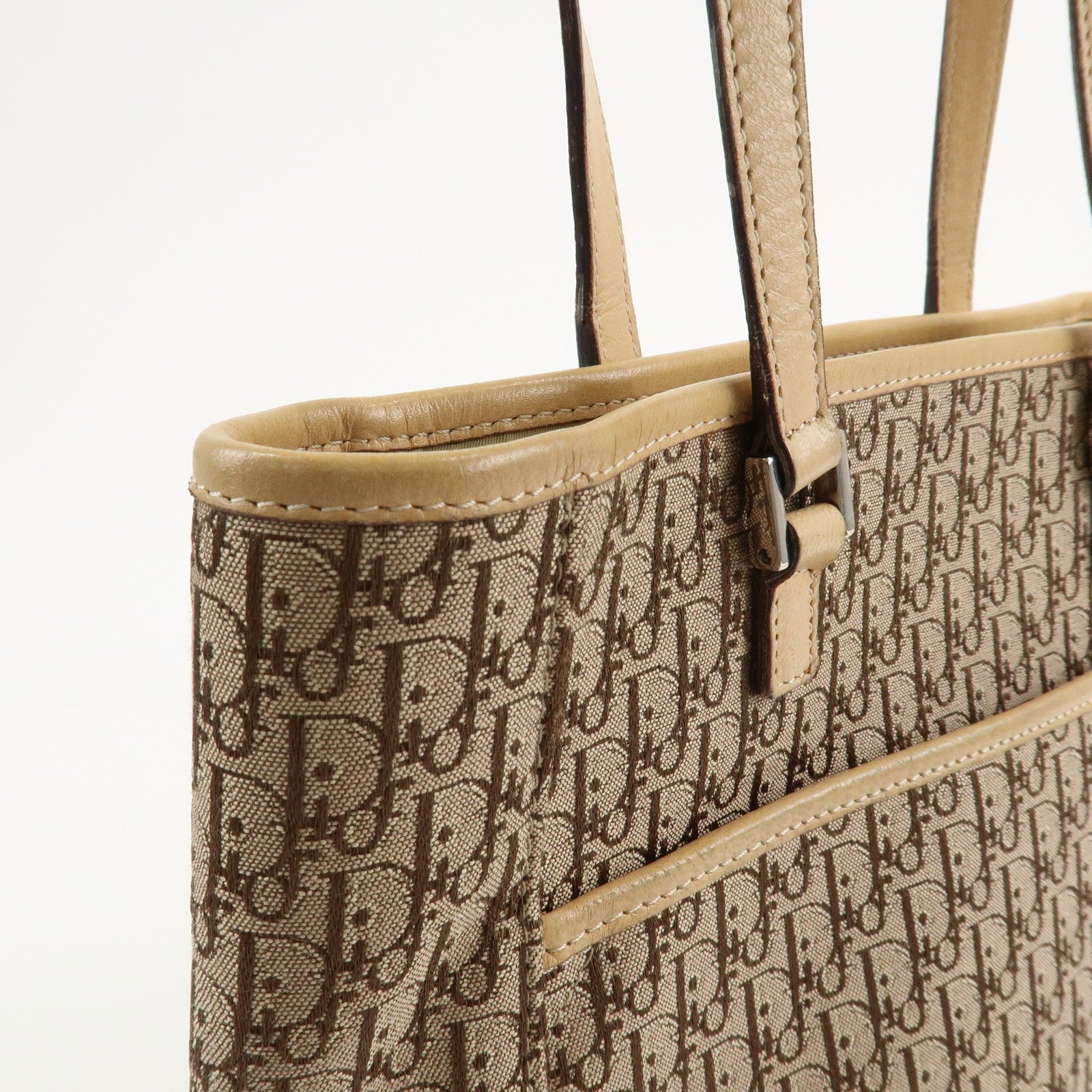 Christian Dior Trotter Tote Bag - Beige, Canvas