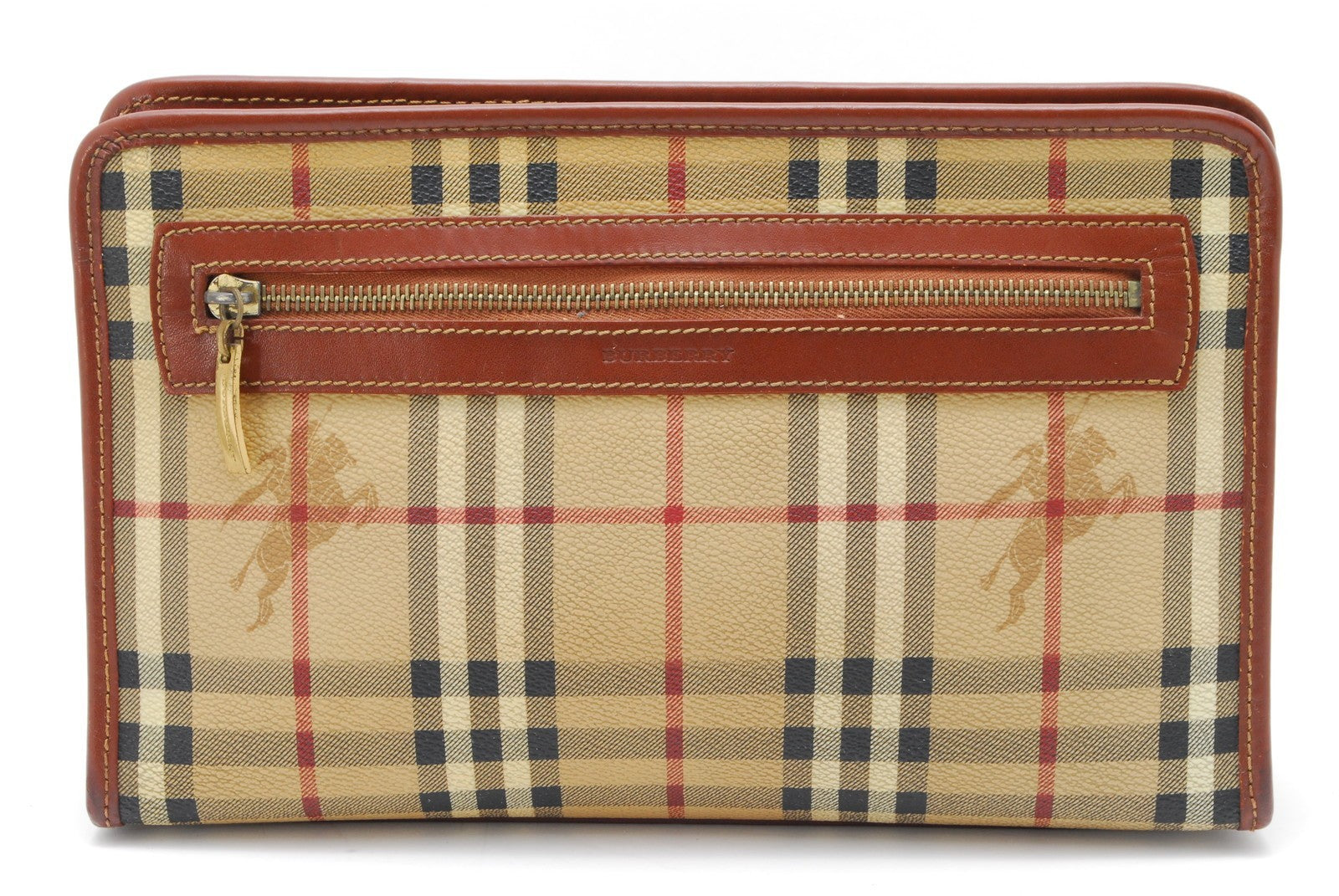 Burberry Nova Clutch Bag - Brown, Leather