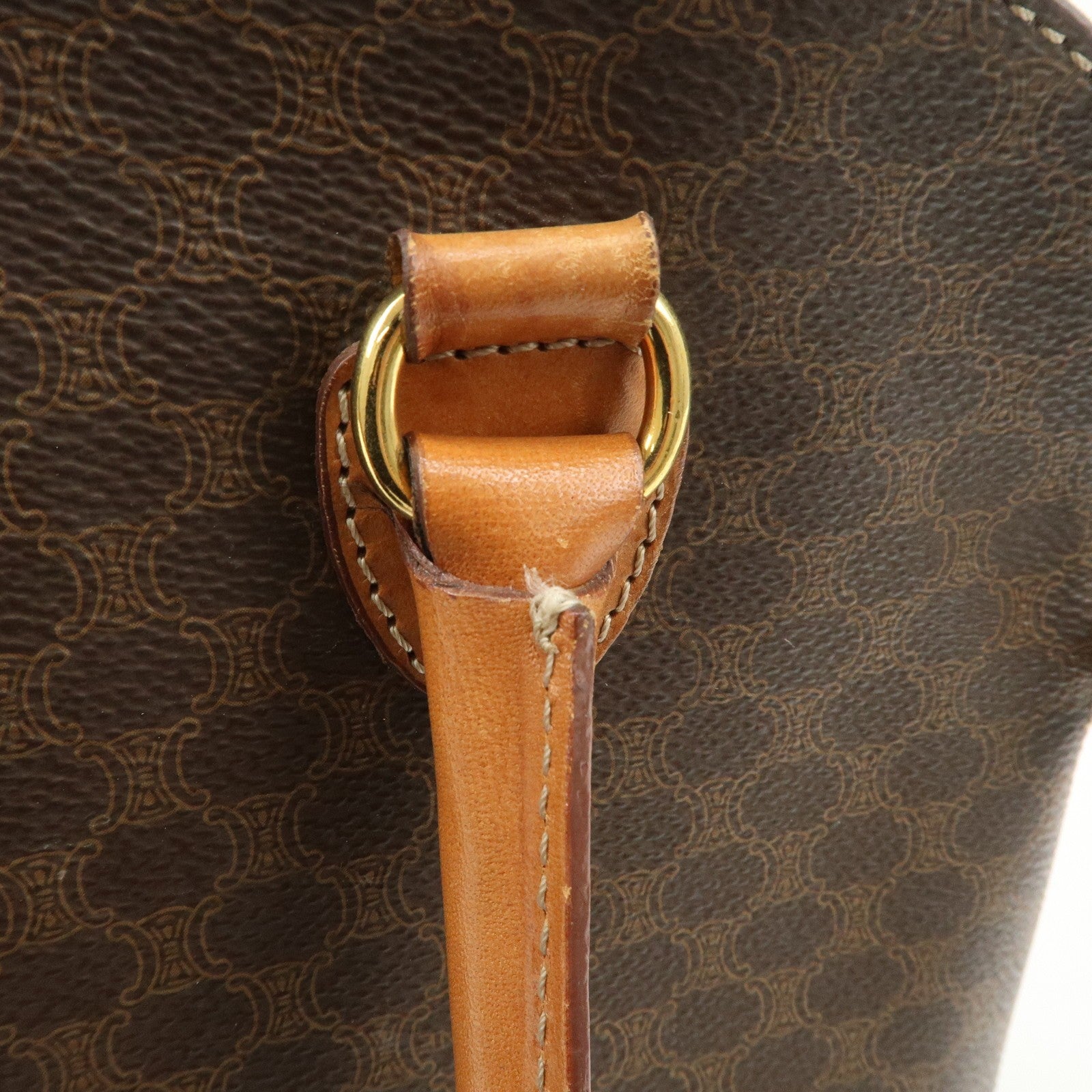 Celine Macadam Hand Bag - Brown, PVC Leather