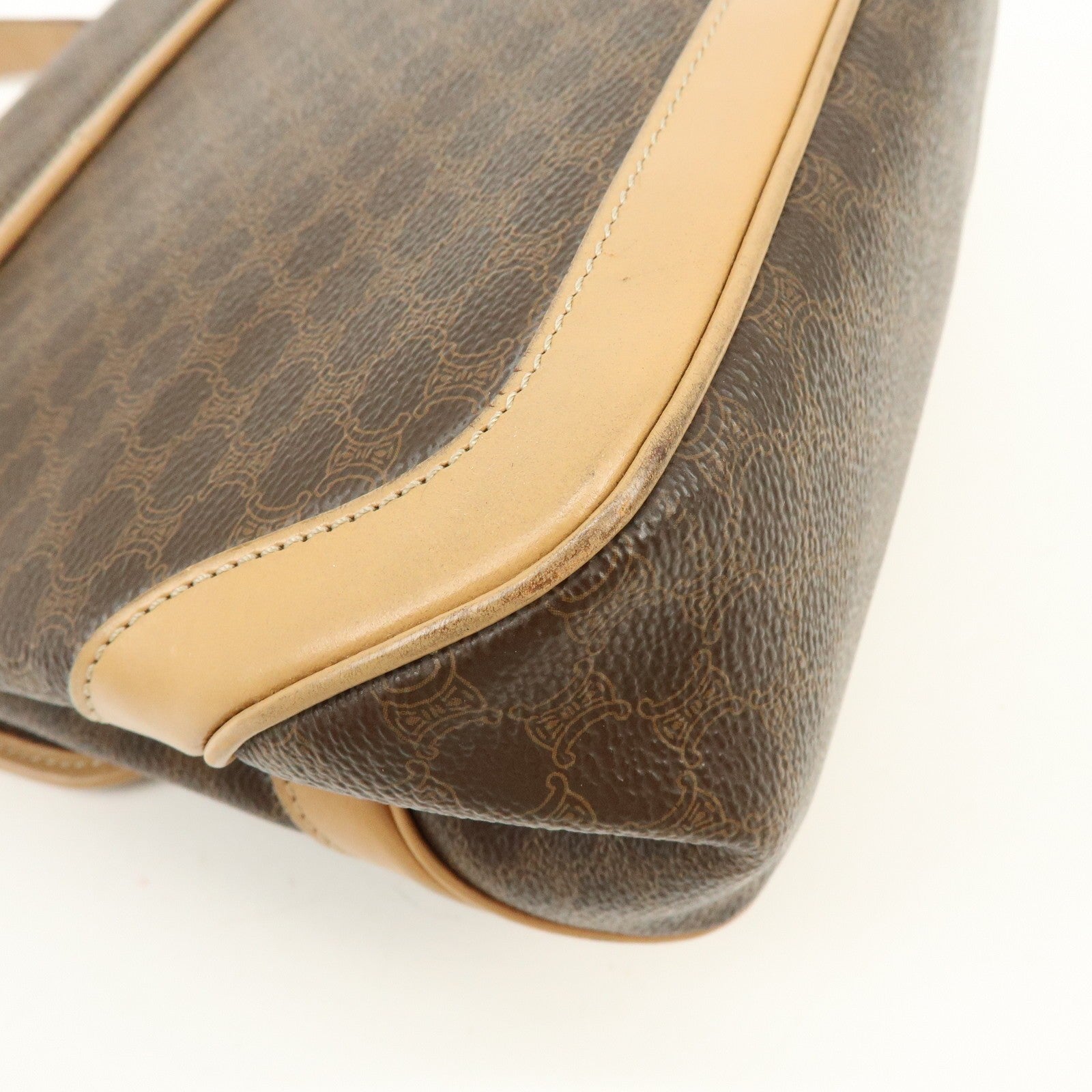 Celine Macadam Hand Bag - Brown Beige, PVC Leather