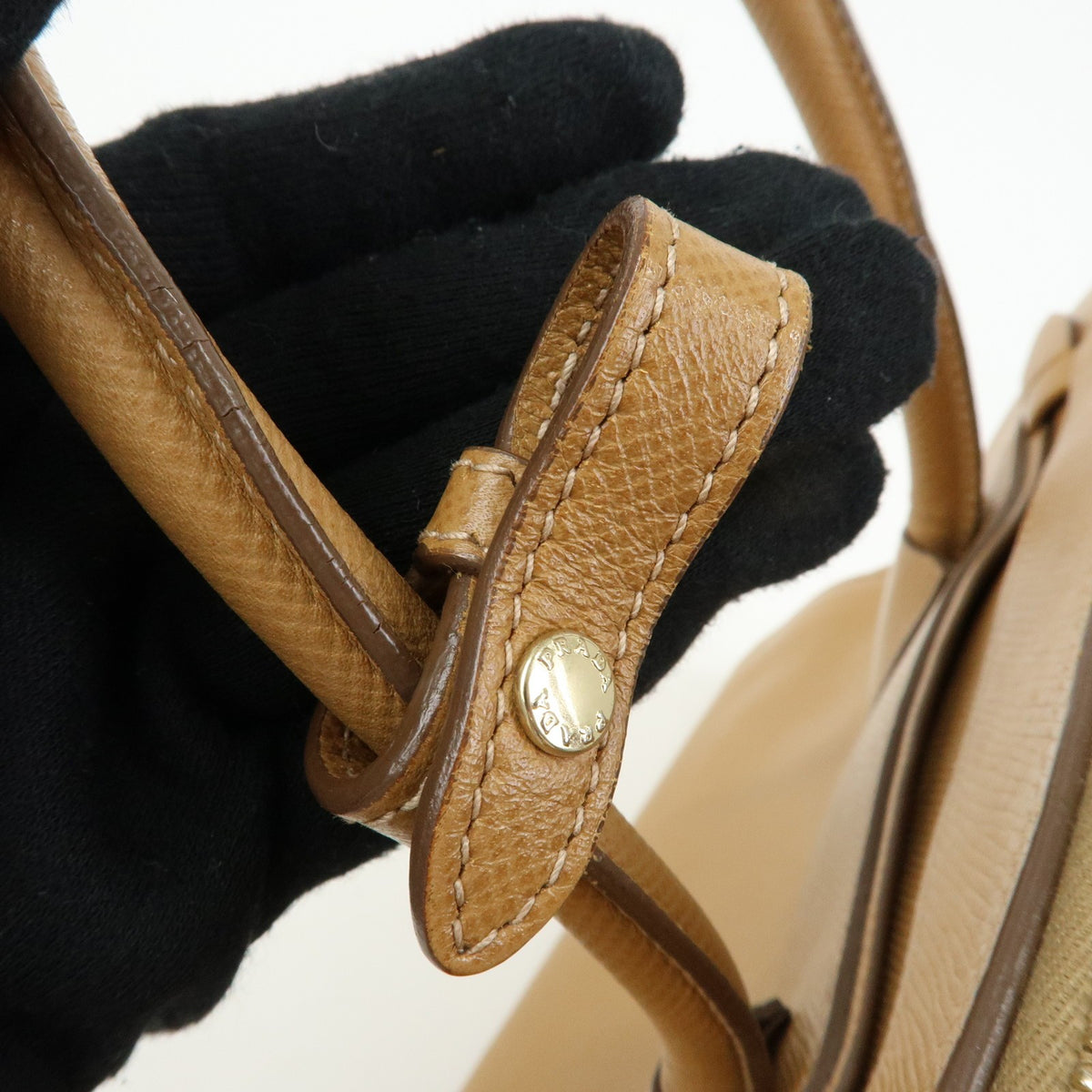 Prada2way Hand Bag - Camel, Saffiano Leather