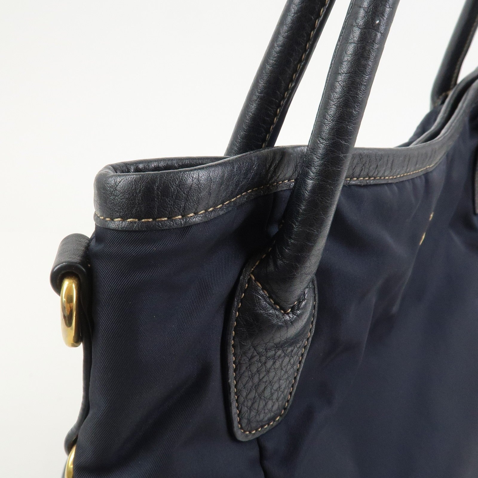 Prada 2Way Bag - Navy, Nylon and Leather