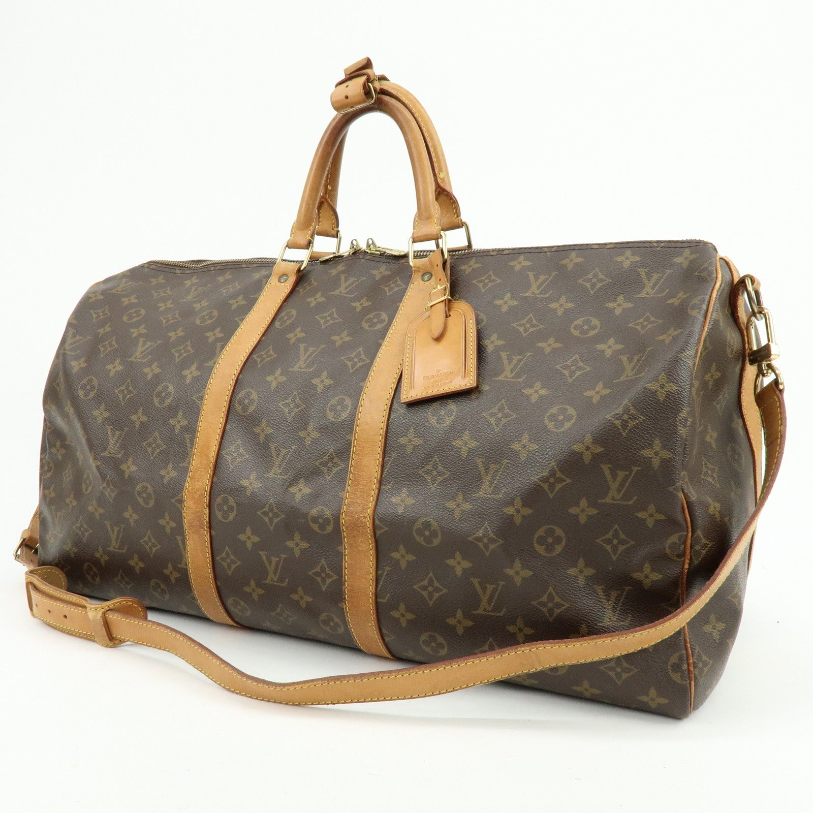 Louis Vuitton Monogram Keep All Bandouliere 55 Boston Bag - Brown, Canvas
