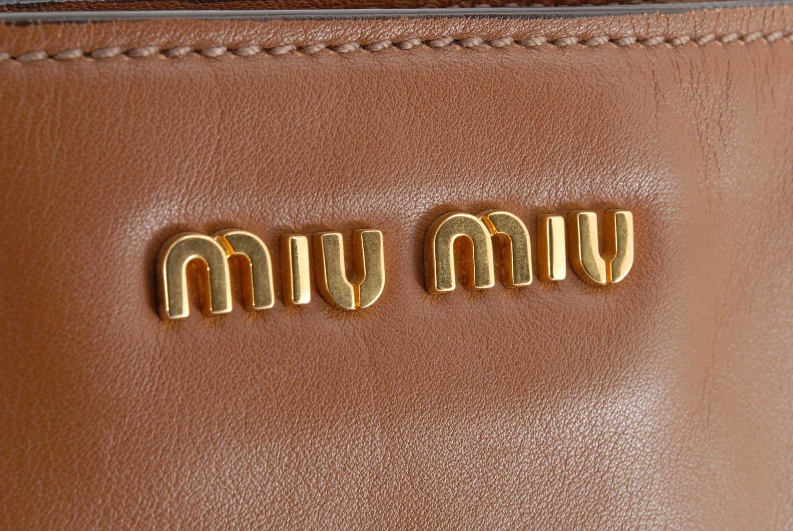 Miu Miu Tote Bag - Camel Brown, Leather