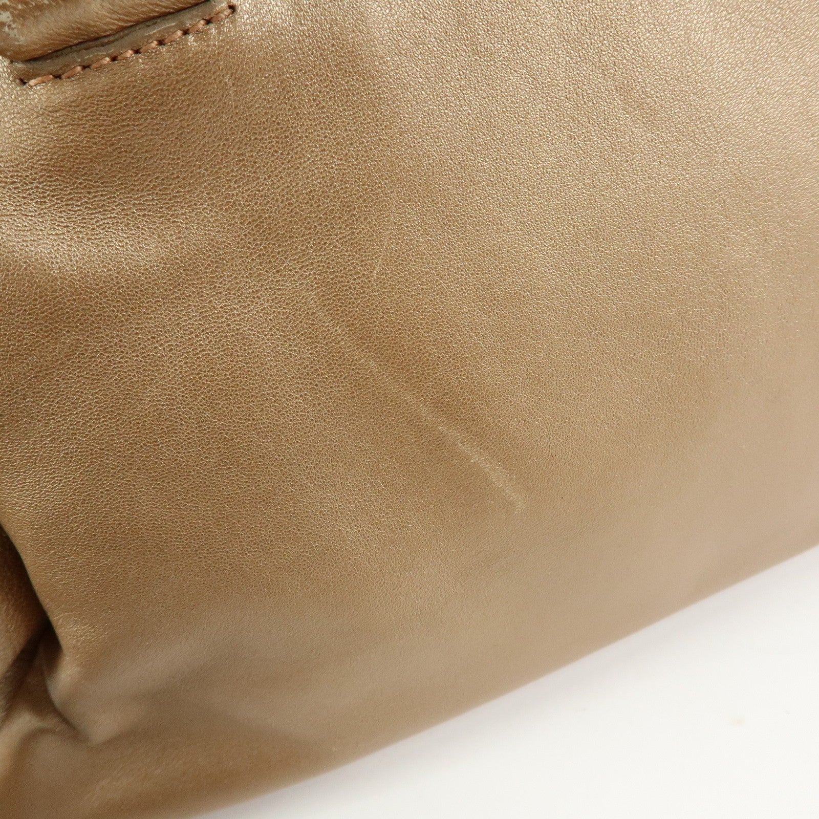 Prada Frilled Leather Tote Bag - Champagne Gold, Leather