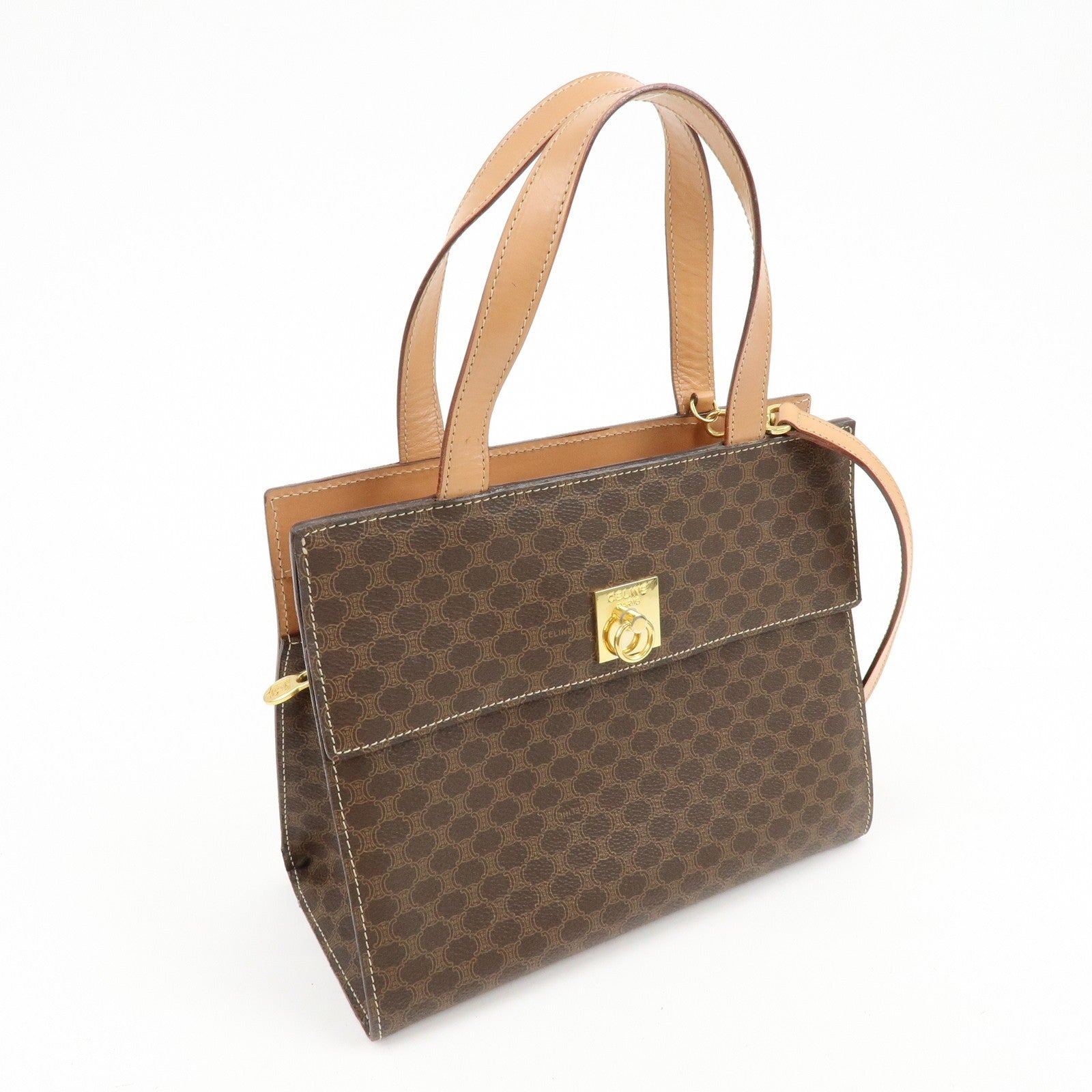 Celine Macadam 2Way Bag - Brown, PVC Leather