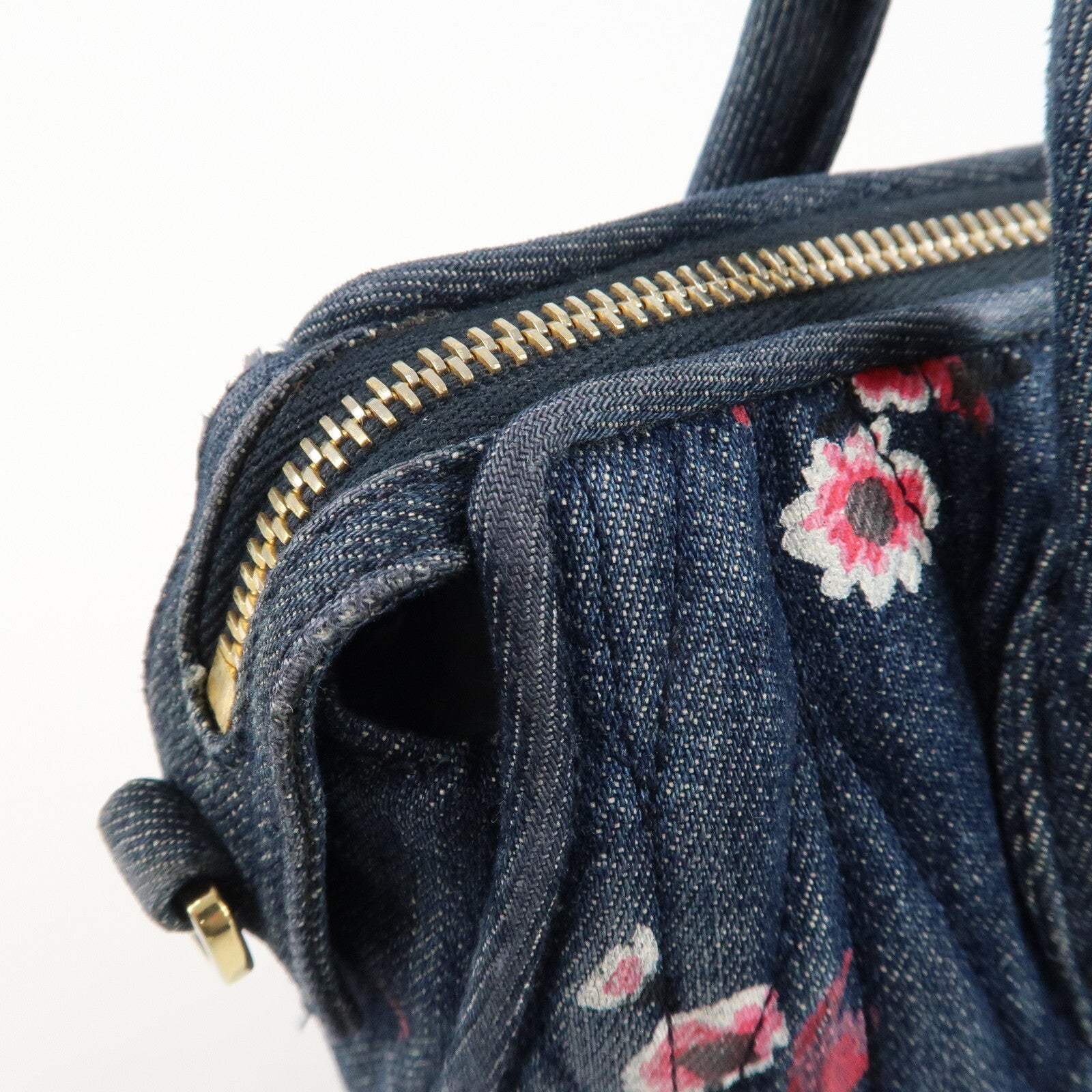 Miu Miu Matelasse Denim Leather 2Way Bag - Blue, Denim, Leather