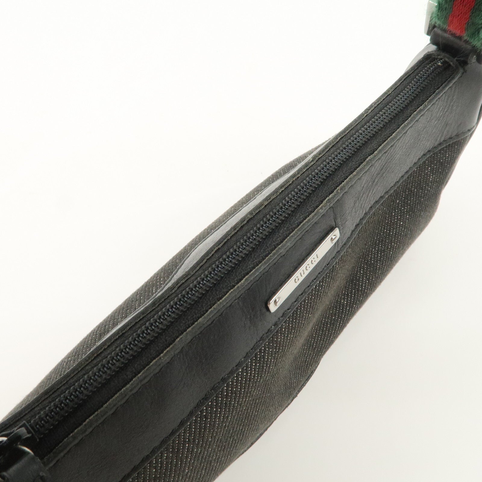 Gucci Sherry Accessory Pouch - Black, Canvas, Leather