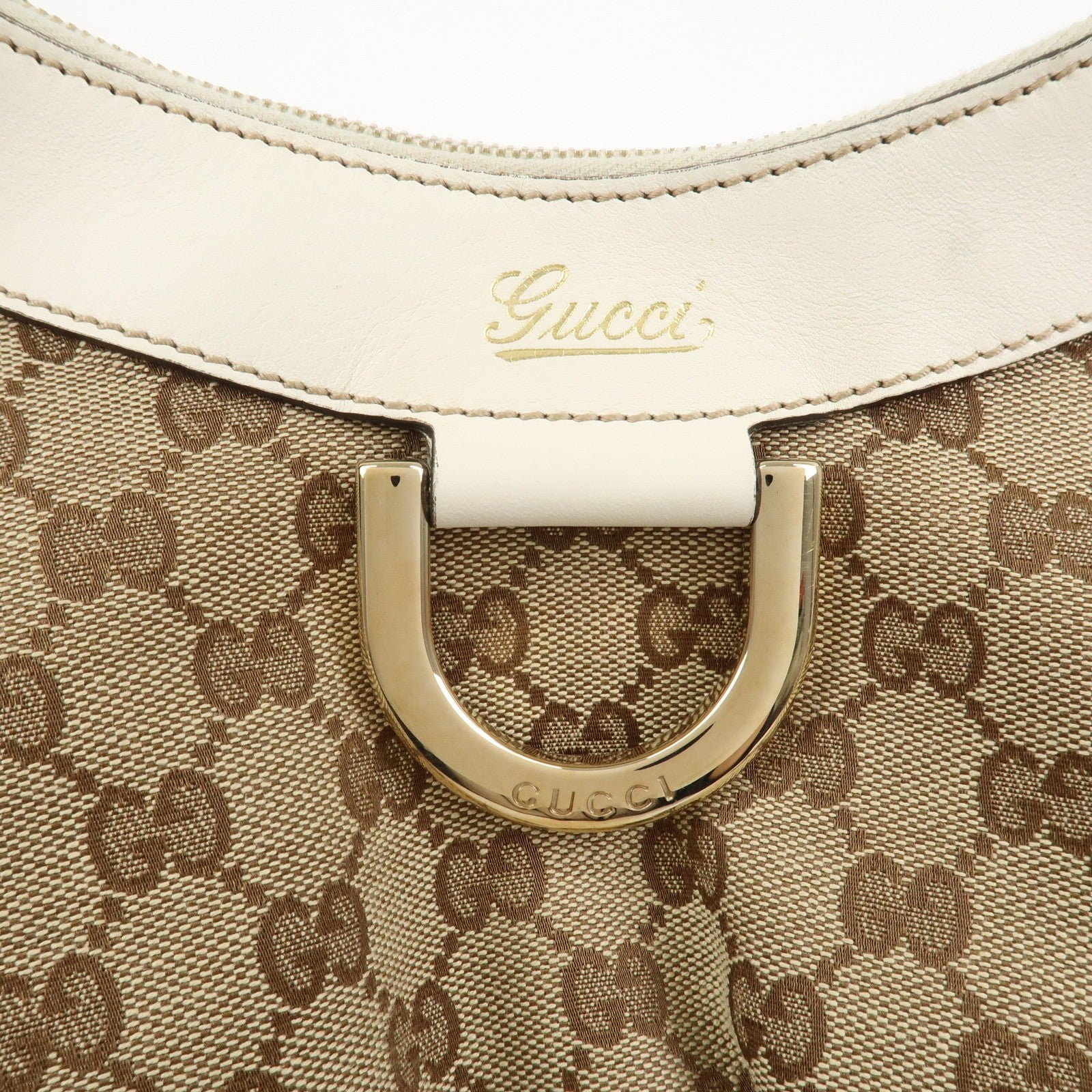 Gucci Abbey Shoulder Bag - Beige White, GG Canvas Leather