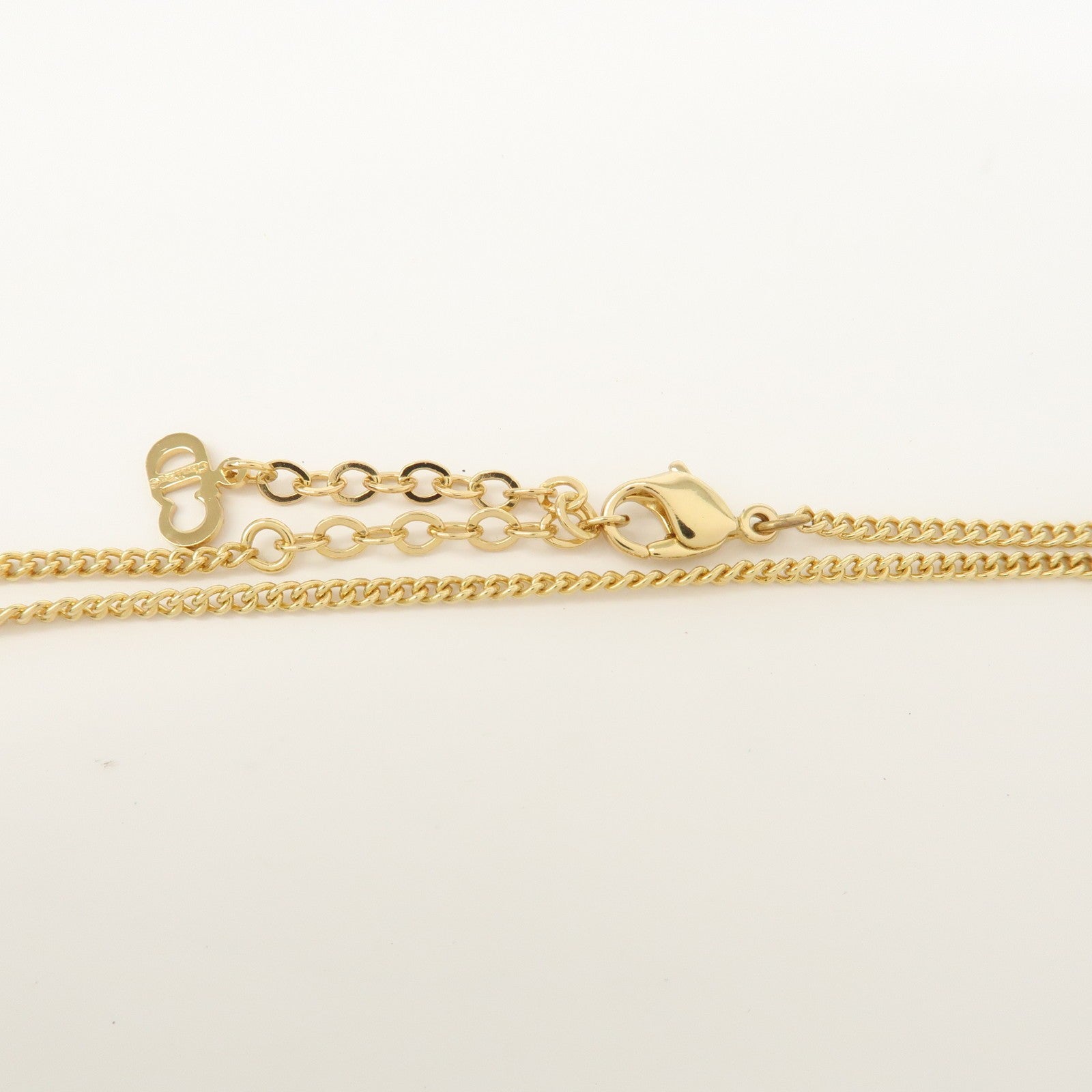 Christian Dior Logo Metal Necklace Choker - Gold, Black