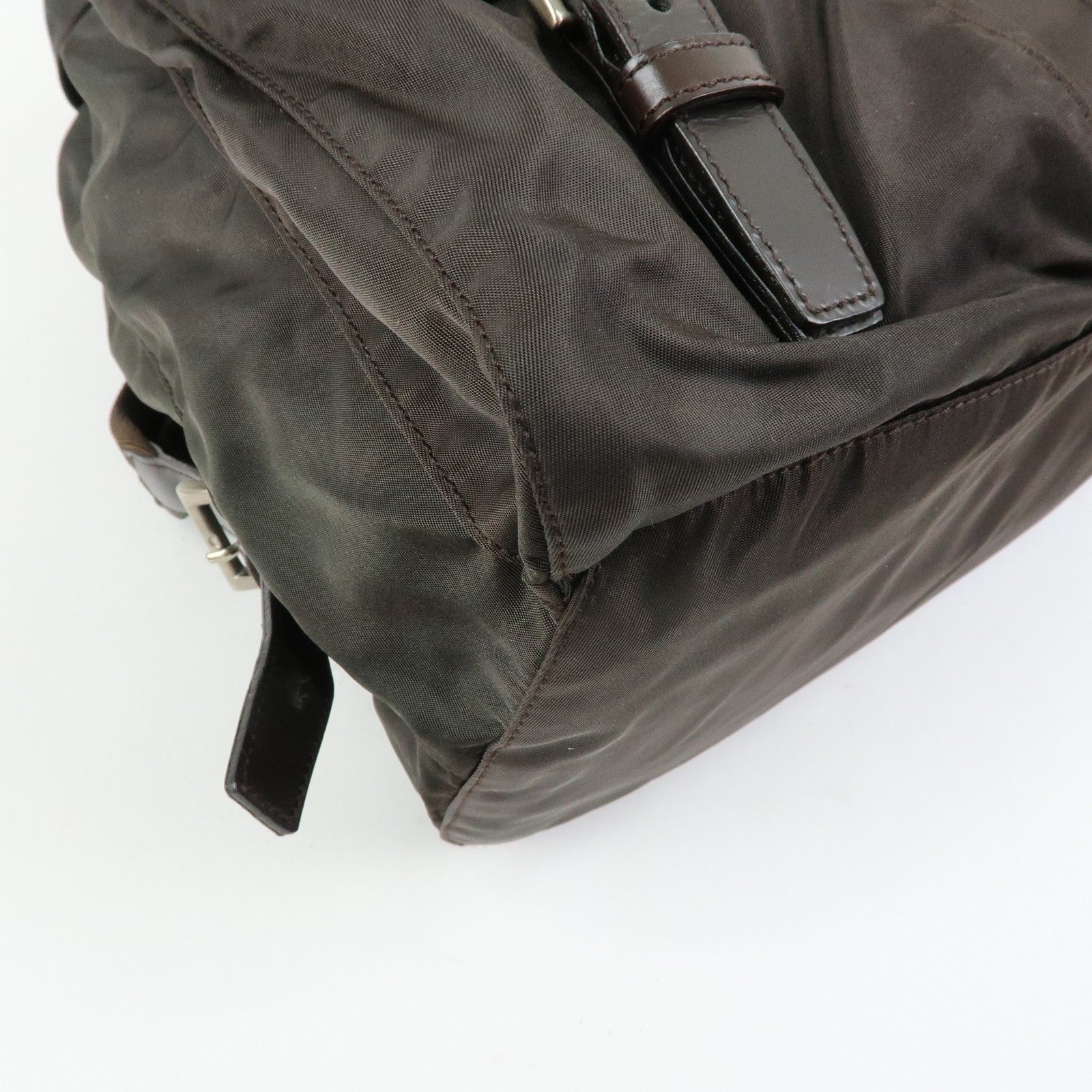 Prada B2811 Backpack - Brown, Nylon and Leather